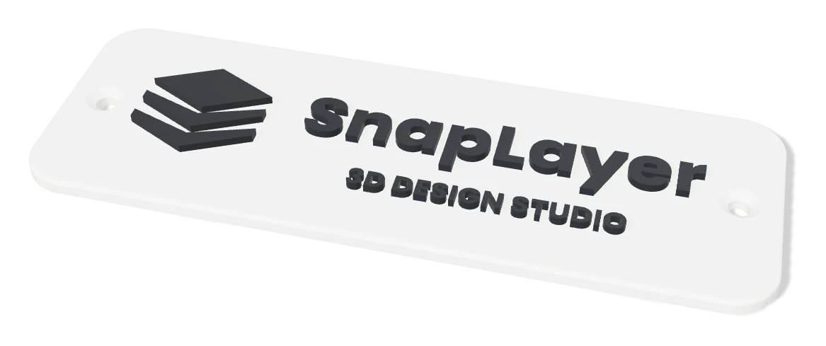 Logo plaque — 2 colors · 124 × 44 mm