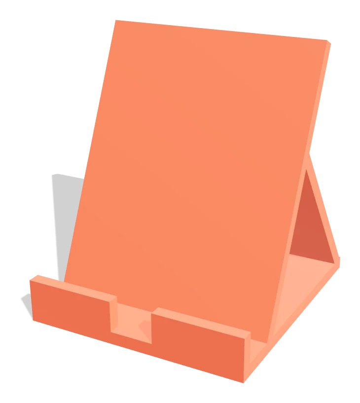 Phone stand — Prints without supports · 80 × 72 mm